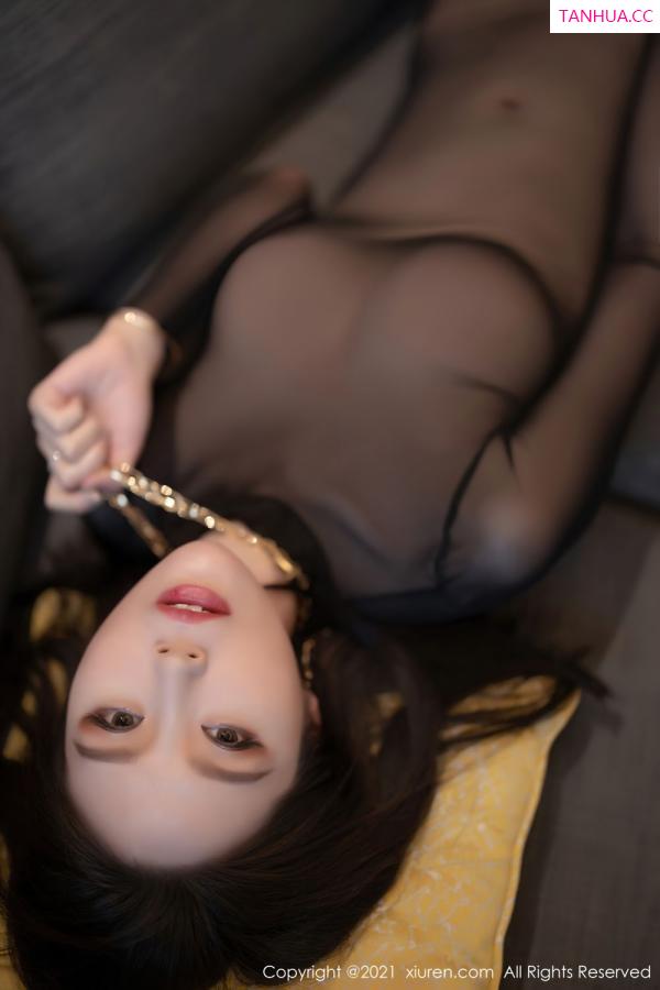 梦心玥  气质女神梦心月 轻薄的黑丝服饰第49张图片